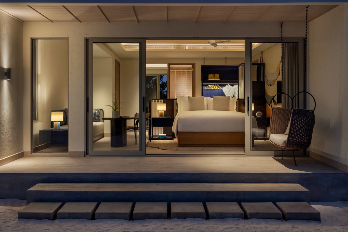 Avani+ Fares Maldives Resort, four bedroom beach pavilion guest room